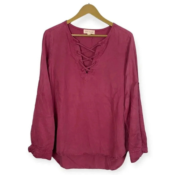 Cloth and Stone V Neck Tie Top - Picture 1 of 10